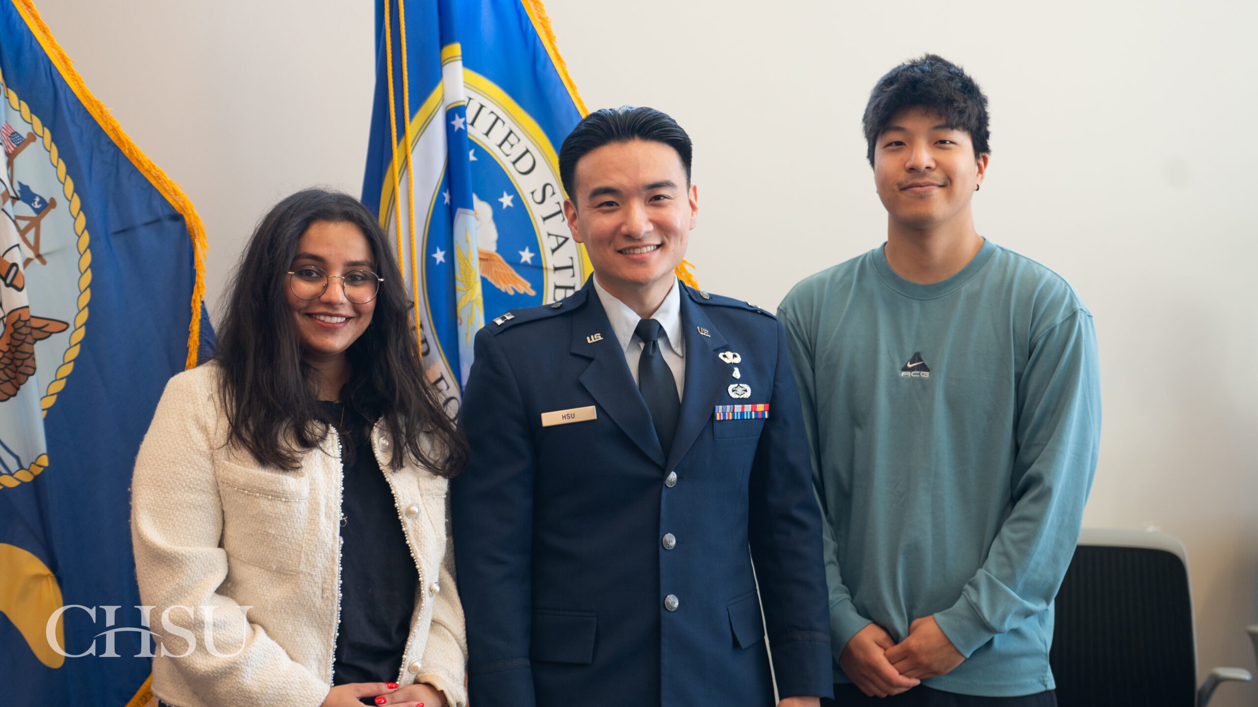 military officer medical graduate in uniform with family