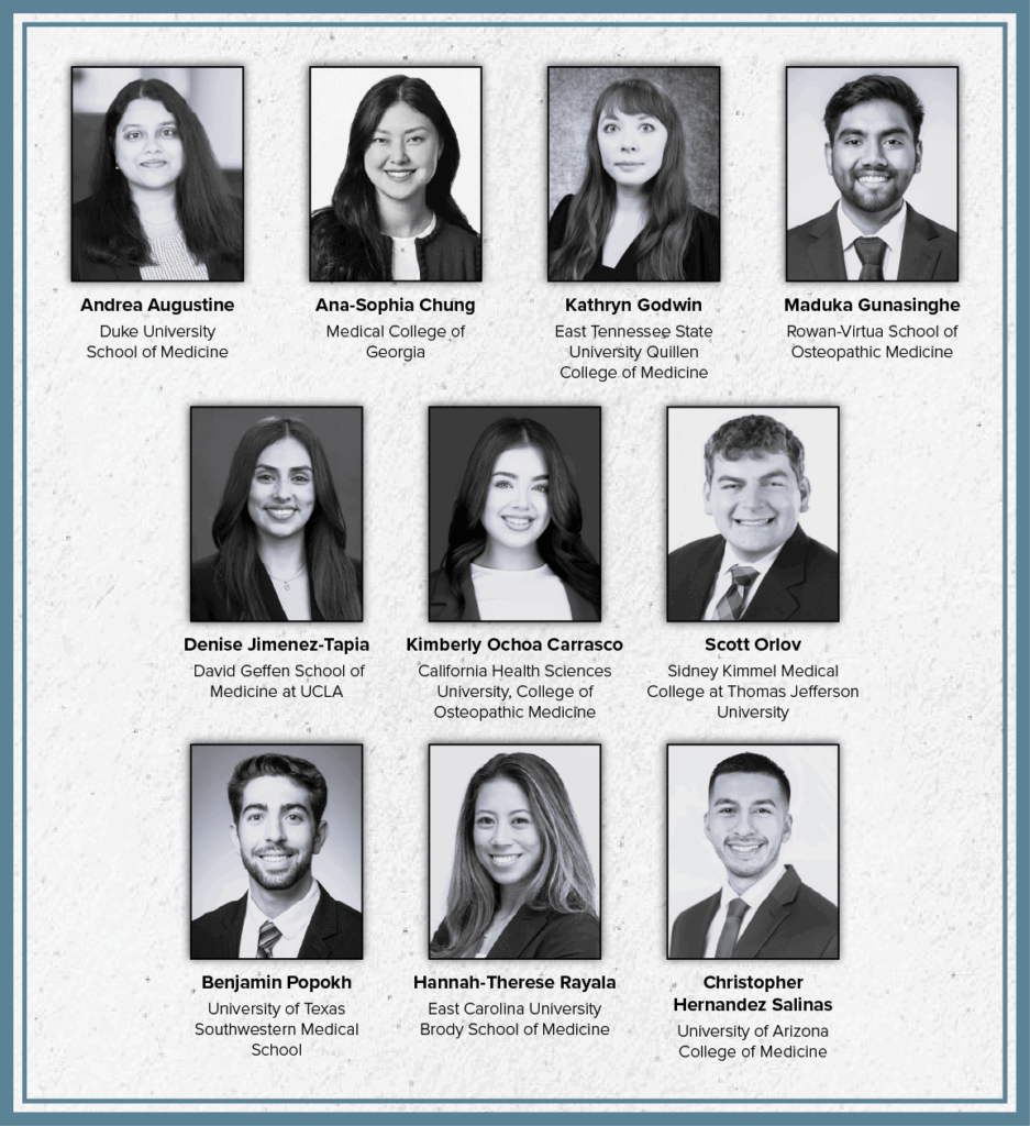 photos and names of ten 2025 Pisacano Scholars