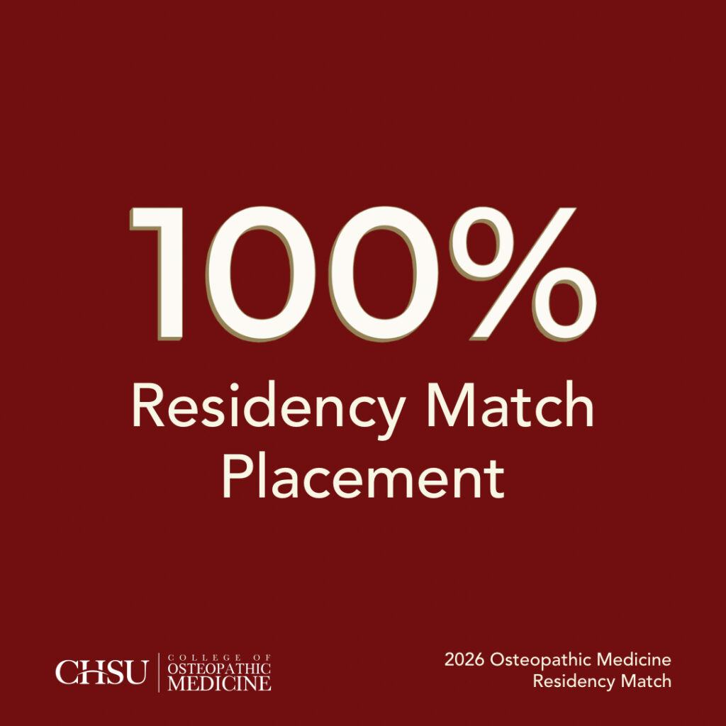 100 percent residency match placement CHSU-COM Class of 2026