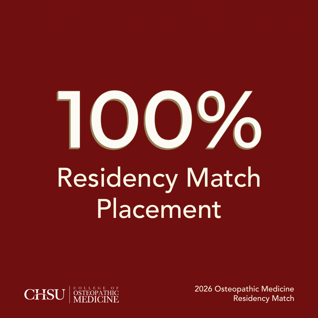 100 percent residency match placement CHSU-COM Class of 2026