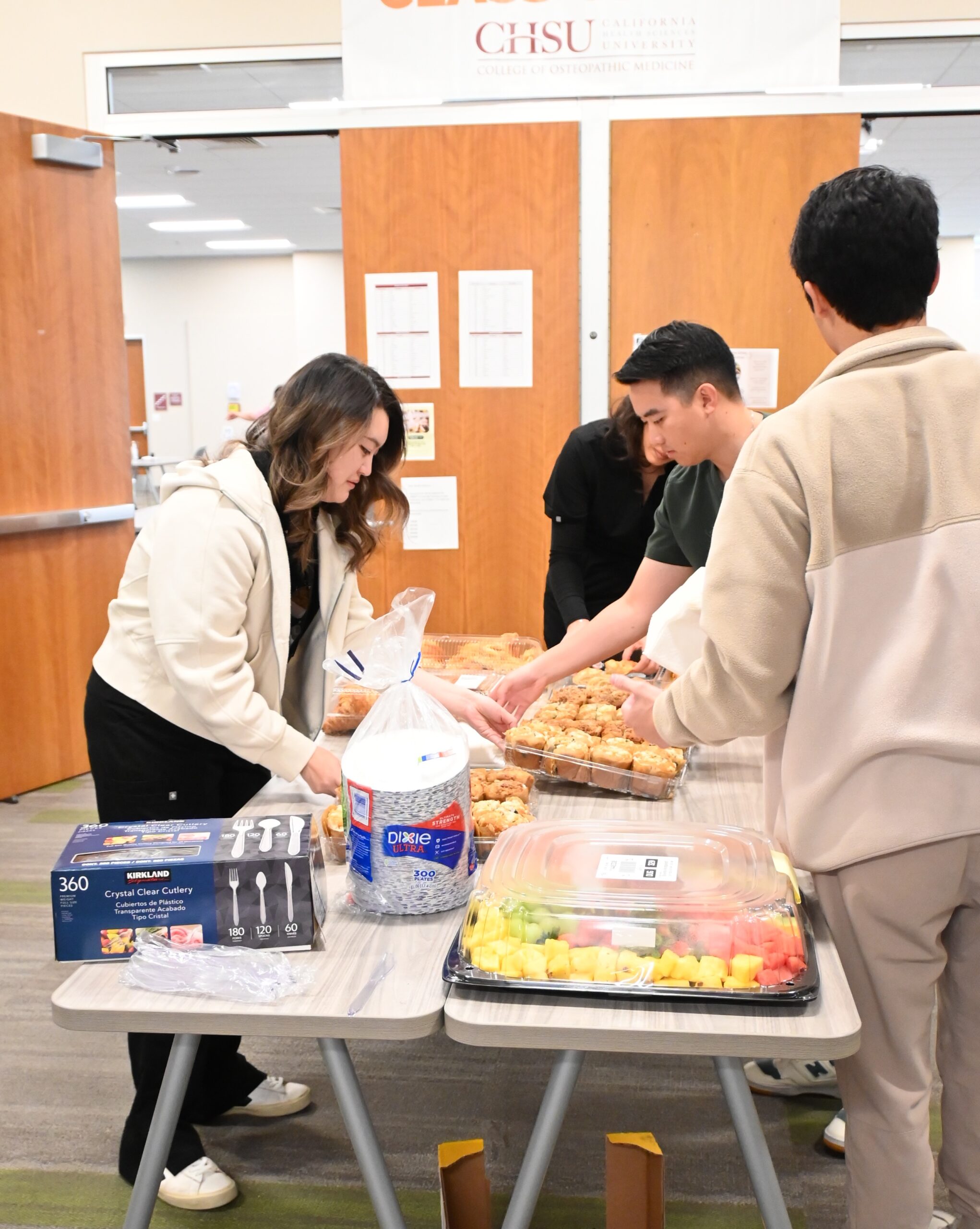 people getting food