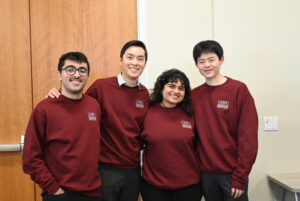 Four Students wearing CHSU sweaters