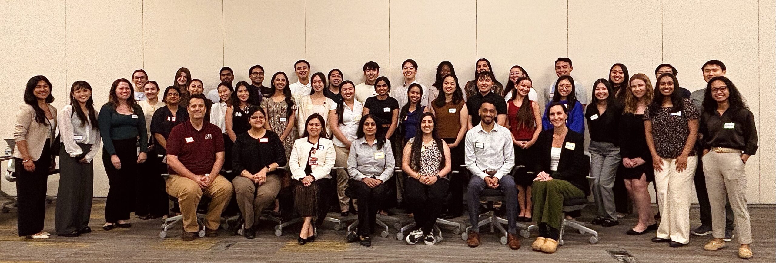 Participants in CHSU’s Primary Care Week gather for a group photo at the Physician Panel Dinner